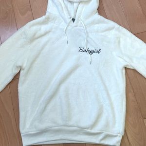 White Fluffy COLD CRUSH Hoodie